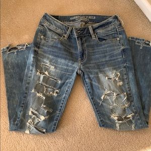 American Eagle Ankle Ripped Jeans